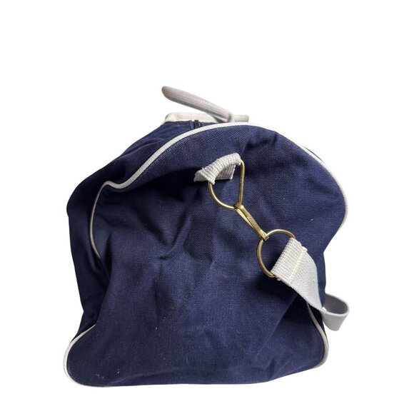 Ralph Lauren Vintage Navy Blue Canvas Duffel Bag White Straps/Embroidered Crest - Picture 3 of 10